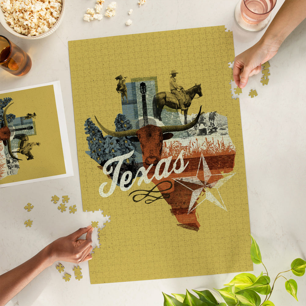 Texas, State Photomontage, State Series, Jigsaw Puzzle Puzzle Lantern Press 