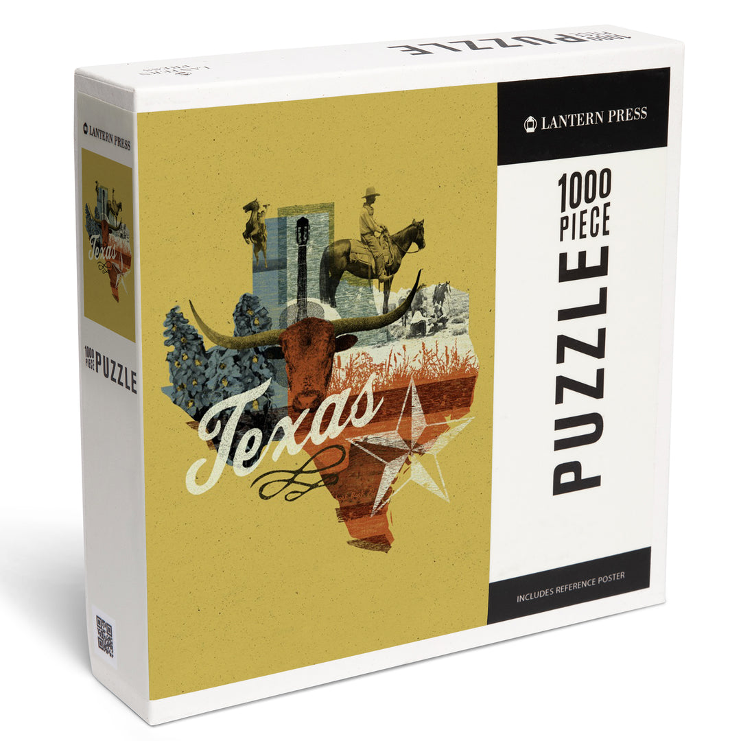 Texas, State Photomontage, State Series, Jigsaw Puzzle Puzzle Lantern Press 