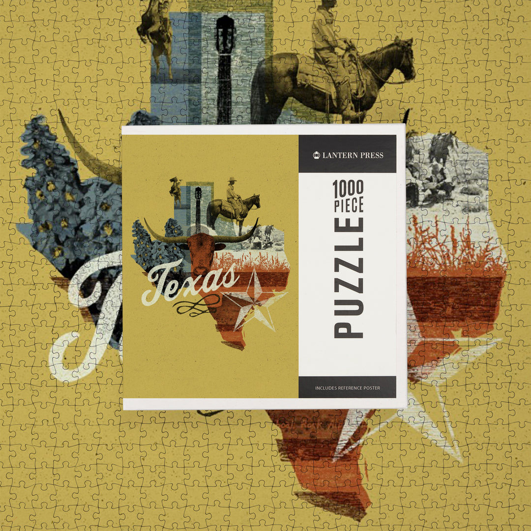Texas, State Photomontage, State Series, Jigsaw Puzzle Puzzle Lantern Press 