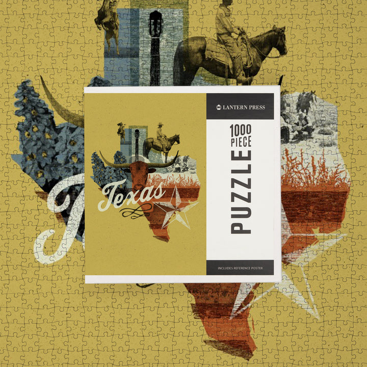 Texas, State Photomontage, State Series, Jigsaw Puzzle Puzzle Lantern Press 