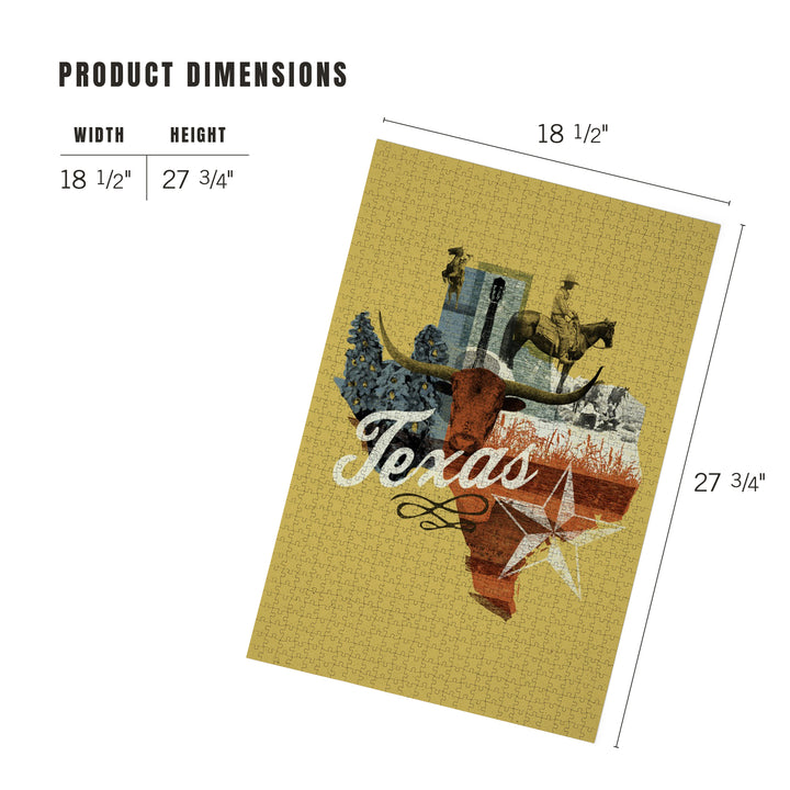 Texas, State Photomontage, State Series, Jigsaw Puzzle Puzzle Lantern Press 