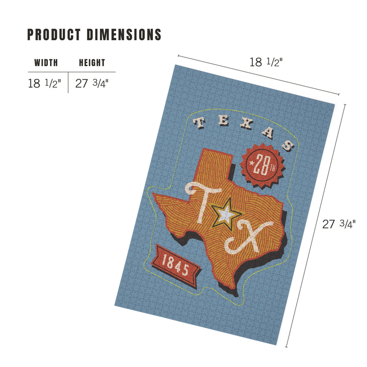 Texas, Statehood, State Series, Jigsaw Puzzle Puzzle Lantern Press 