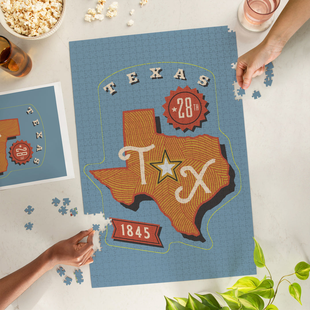 Texas, Statehood, State Series, Jigsaw Puzzle Puzzle Lantern Press 