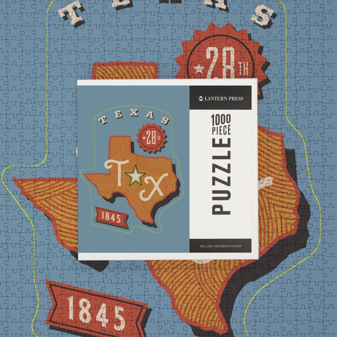 Texas, Statehood, State Series, Jigsaw Puzzle Puzzle Lantern Press 
