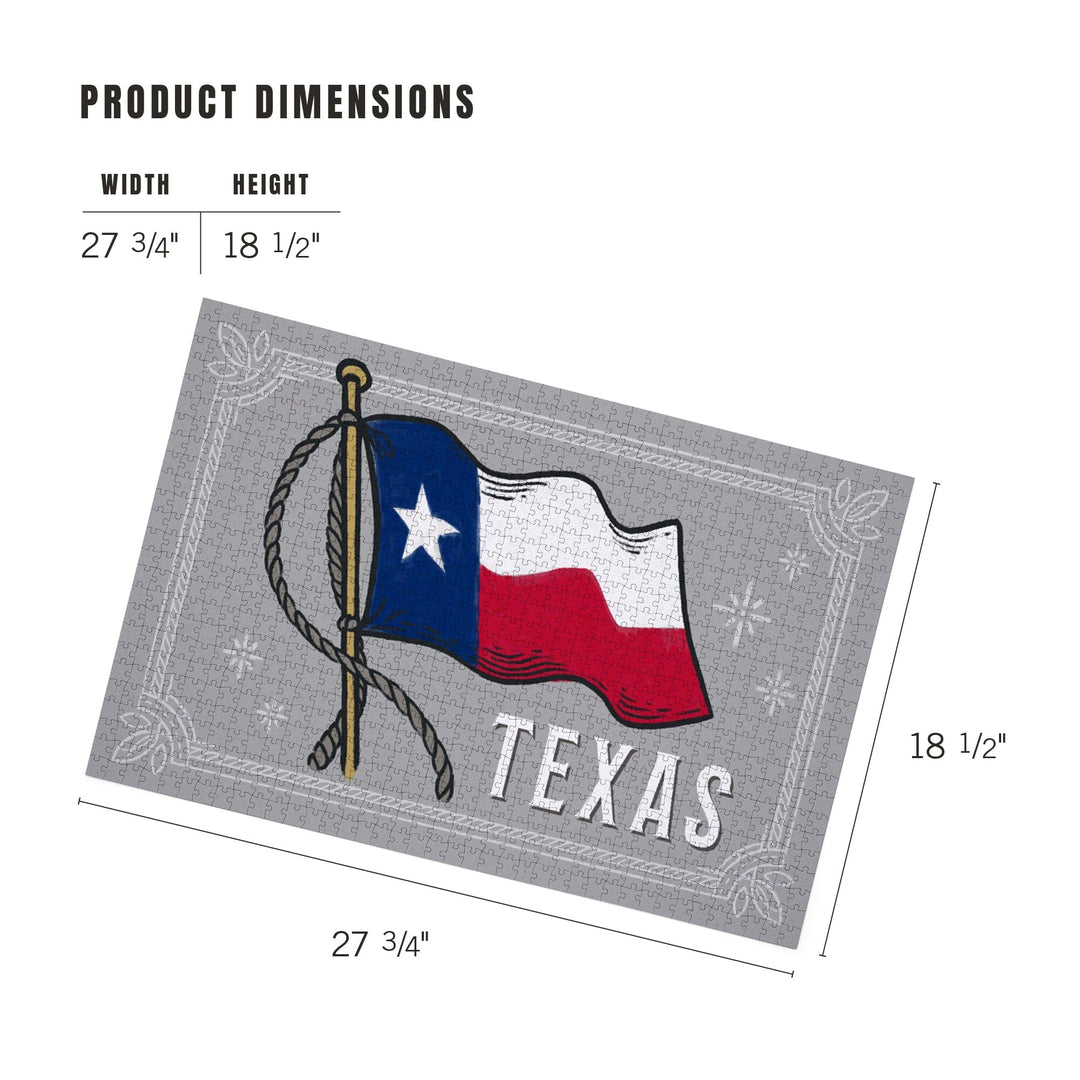 Texas, Waving State Flag, State Series, Jigsaw Puzzle Puzzle Lantern Press 