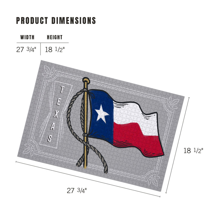Texas, Waving State Flag, State Series, Jigsaw Puzzle Puzzle Lantern Press 