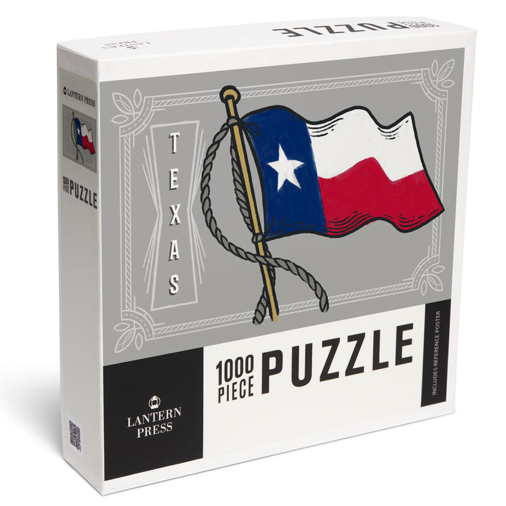 Texas, Waving State Flag, State Series, Jigsaw Puzzle Puzzle Lantern Press 