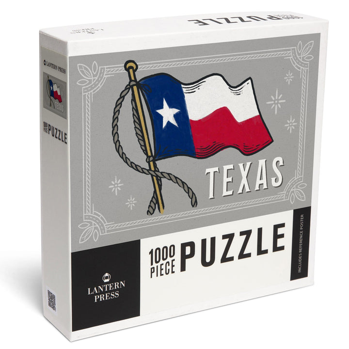 Texas, Waving State Flag, State Series, Jigsaw Puzzle Puzzle Lantern Press 