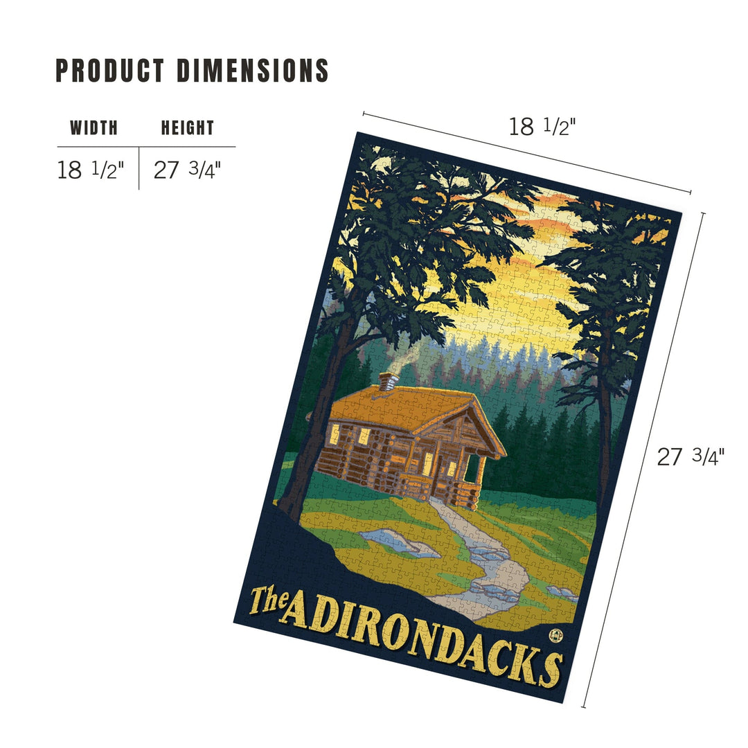 The Adirondacks, Cabin in the Woods, Jigsaw Puzzle Puzzle Lantern Press 