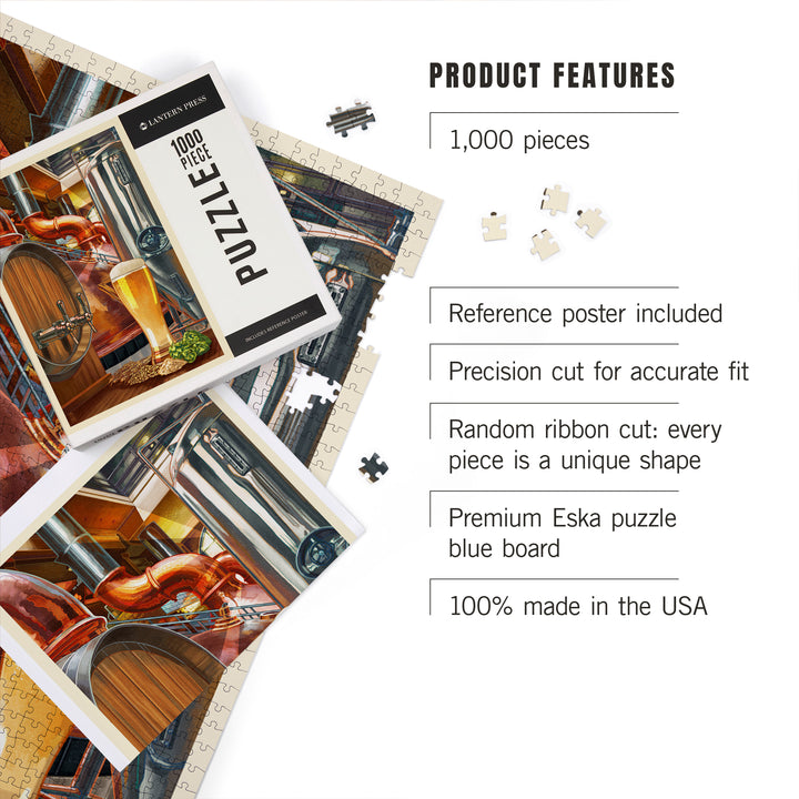 The Art of Beer, Brewery Scene, Jigsaw Puzzle Puzzle Lantern Press 