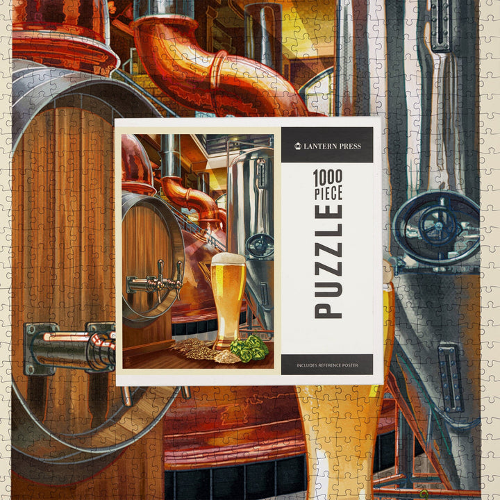 The Art of Beer, Brewery Scene, Jigsaw Puzzle Puzzle Lantern Press 