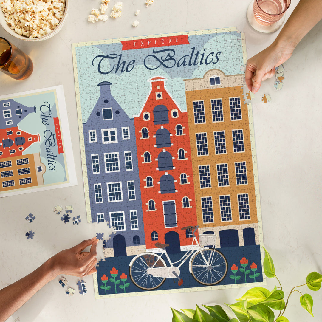 The Baltics, Vector, Jigsaw Puzzle Puzzle Lantern Press 