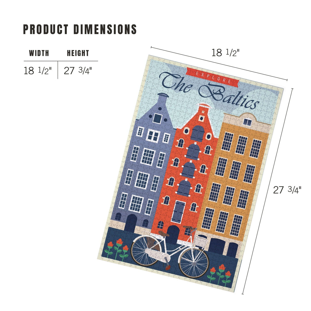The Baltics, Vector, Jigsaw Puzzle Puzzle Lantern Press 