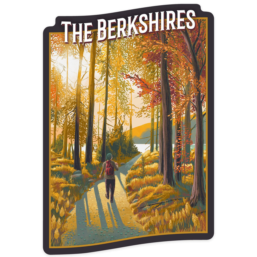 The Berkshires, Get Outside Series, Walk In The Woods, Day Hike, Contour, Vinyl Sticker Sticker Lantern Press 