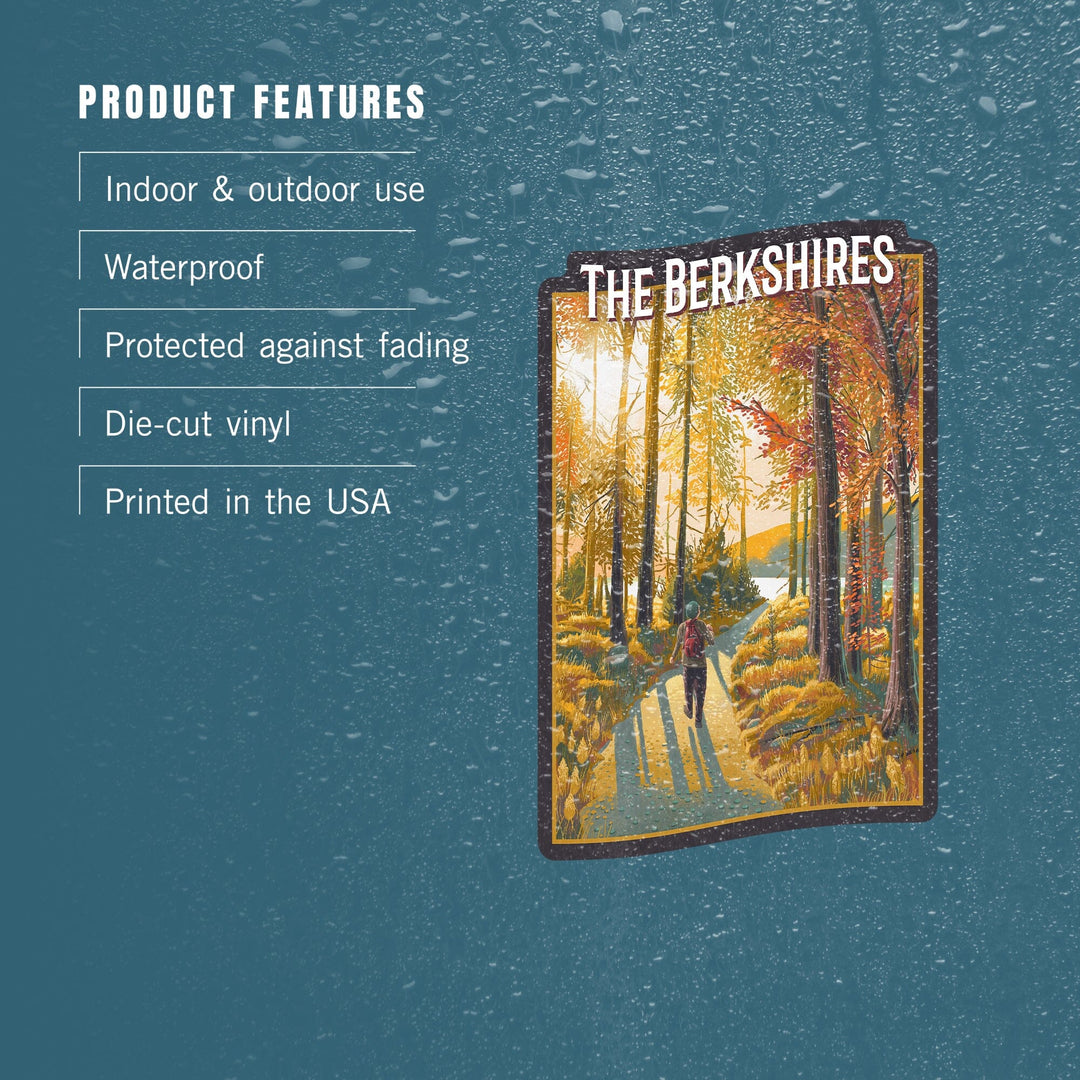 The Berkshires, Get Outside Series, Walk In The Woods, Day Hike, Contour, Vinyl Sticker Sticker Lantern Press 