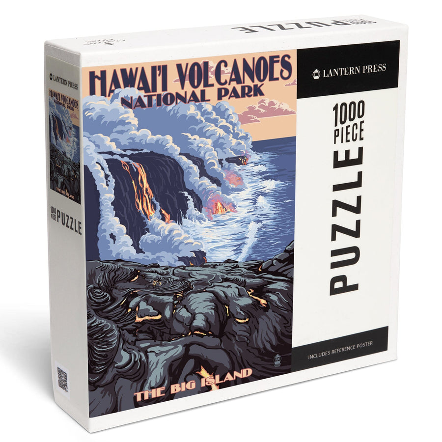 The Big Island, Hawaii, Lava Flow Scene, Jigsaw Puzzle Puzzle Lantern Press 
