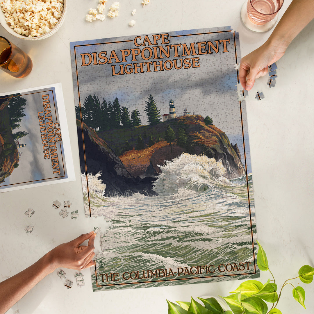 The Columbia-Pacific Coast, Washington, Cape Disappointment Lighthouse, Jigsaw Puzzle Puzzle Lantern Press 