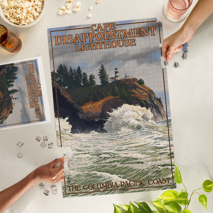 The Columbia-Pacific Coast, Washington, Cape Disappointment Lighthouse, Jigsaw Puzzle Puzzle Lantern Press 