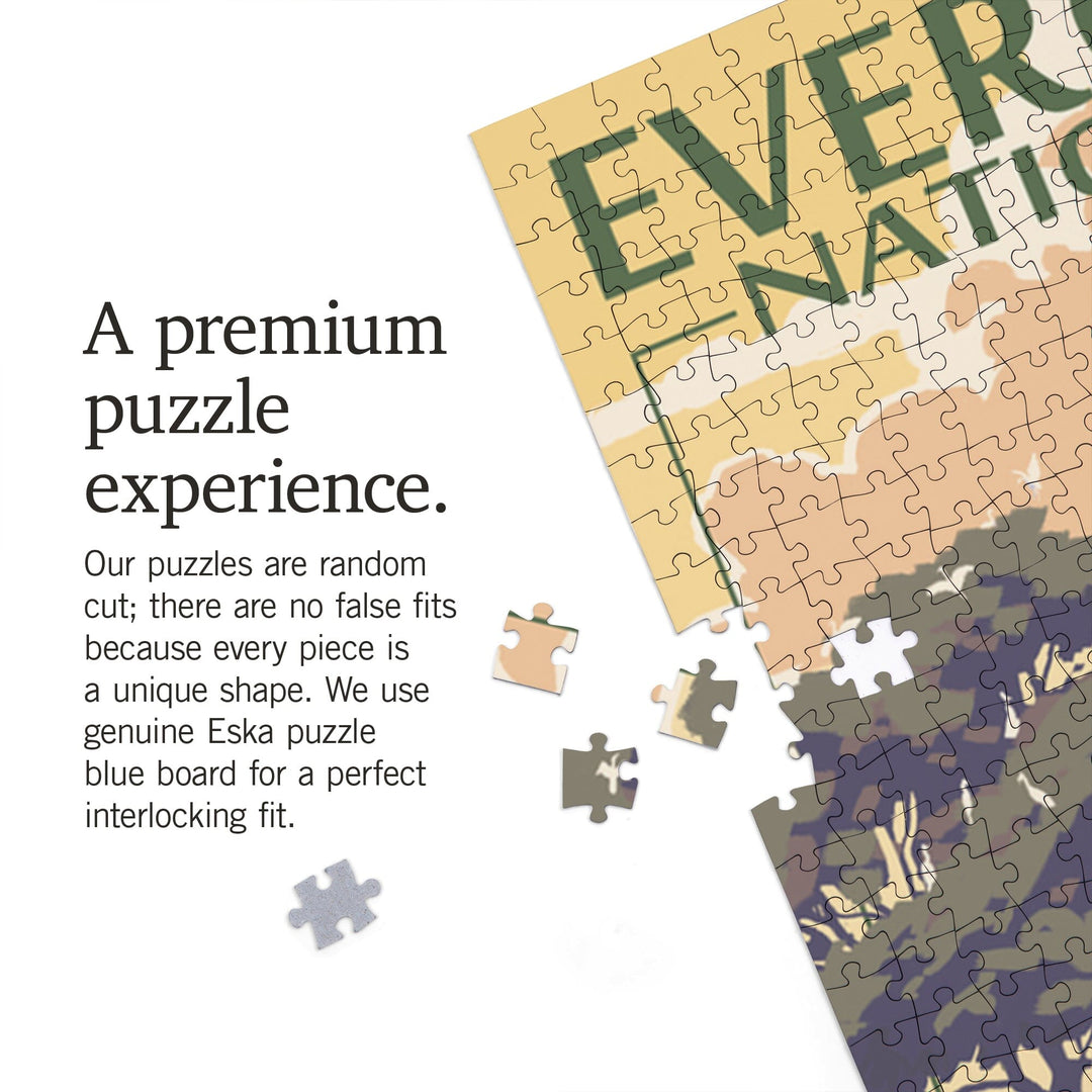 The Everglades National Park, Florida, Alligator Scene, Painterly National Park Series, Jigsaw Puzzle Puzzle Lantern Press 
