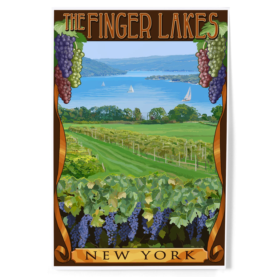 The Finger Lakes, New York, Vineyard Scene, Art & Giclee Prints Art Lantern Press 