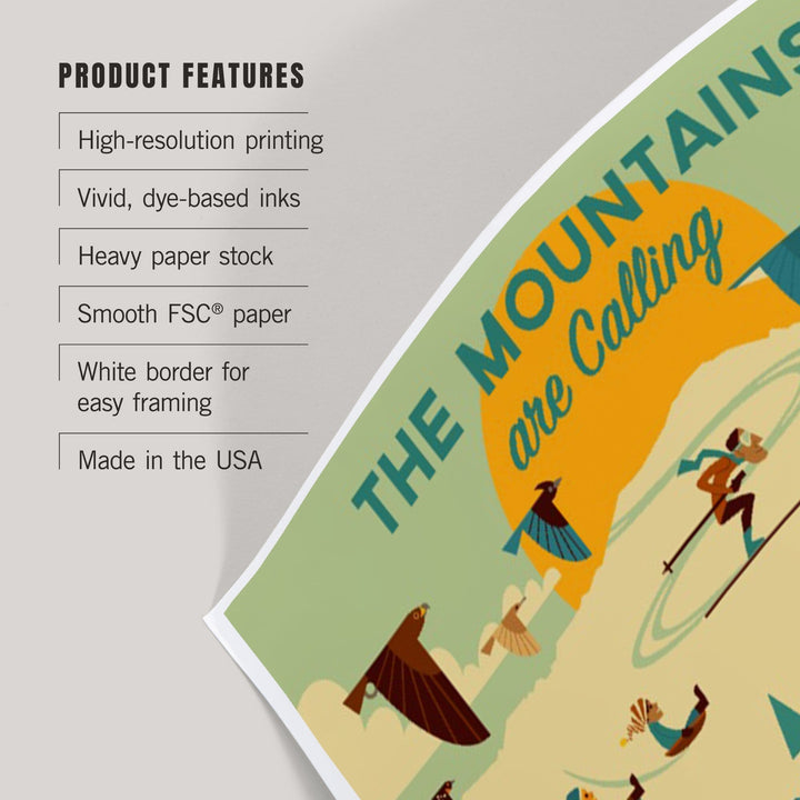 The Mountains are Calling, Geometric, Art & Giclee Prints Art Lantern Press 