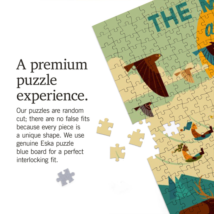 The Mountains are Calling, Geometric, Jigsaw Puzzle Puzzle Lantern Press 