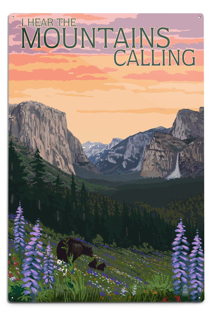 The Mountains Calling, National Park WPA Sentiment, Metal Signs Metal Lantern Press 6 x 9 Metal Sign 