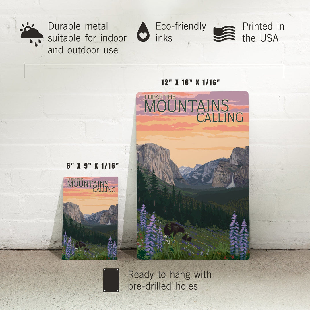 The Mountains Calling, National Park WPA Sentiment, Metal Signs Metal Lantern Press 