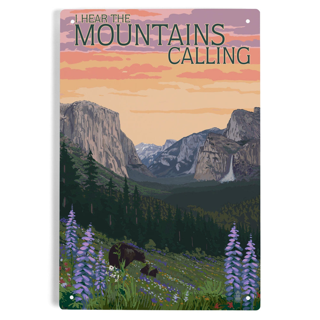 The Mountains Calling, National Park WPA Sentiment, Metal Signs Metal Lantern Press 