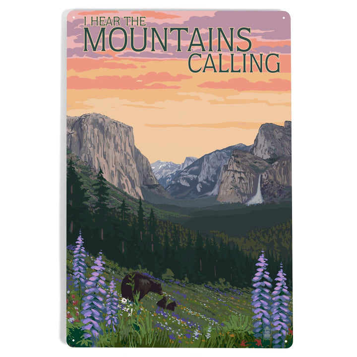 The Mountains Calling, National Park WPA Sentiment, Metal Signs Metal Lantern Press 