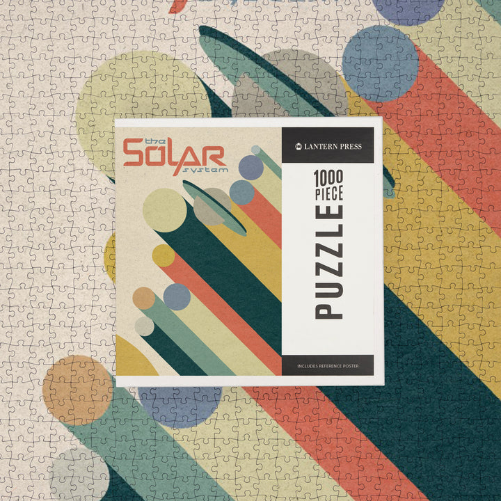 The Solar System, Vintage Planet Poster, Jigsaw Puzzle Puzzle Lantern Press 