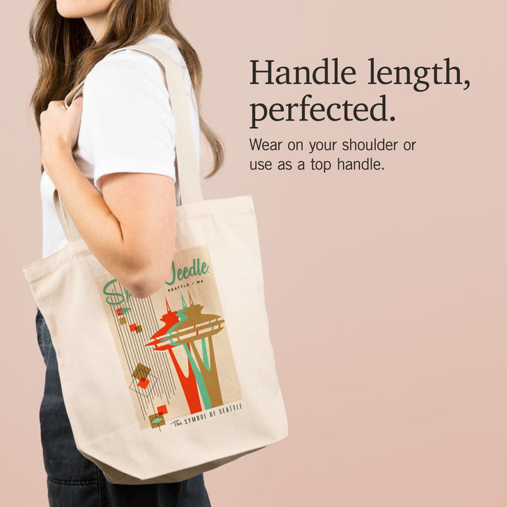 The Space Needle, Simple Block Color, Mid Century Modern Graphic Design, Tote Bag Totes Lantern Press 