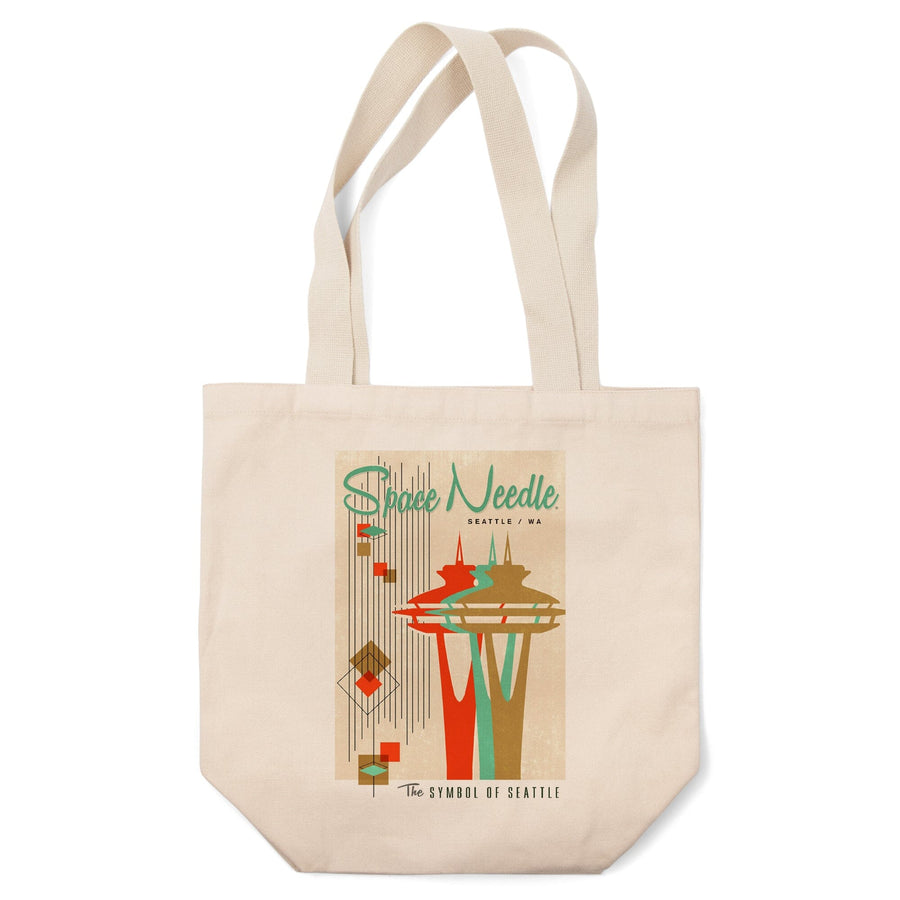 The Space Needle, Simple Block Color, Mid Century Modern Graphic Design, Tote Bag Totes Lantern Press 