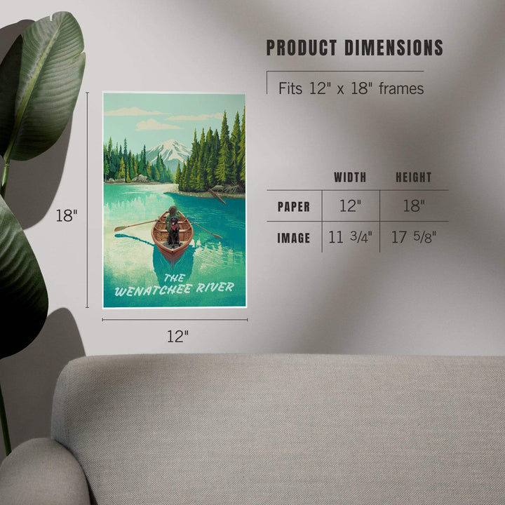 The Wenatchee River, Quiet Explorer, Boating, Mountain, Art & Giclee Prints Art Lantern Press 
