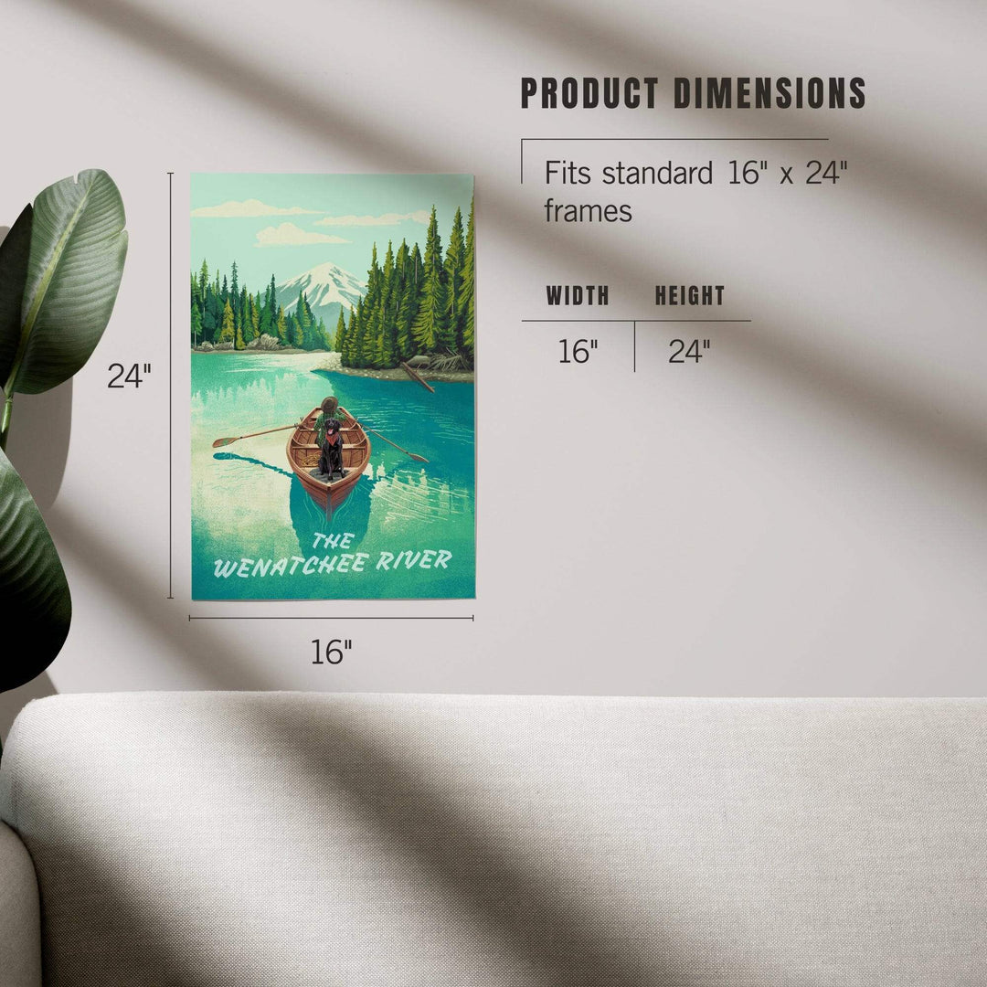 The Wenatchee River, Quiet Explorer, Boating, Mountain, Art & Giclee Prints Art Lantern Press 