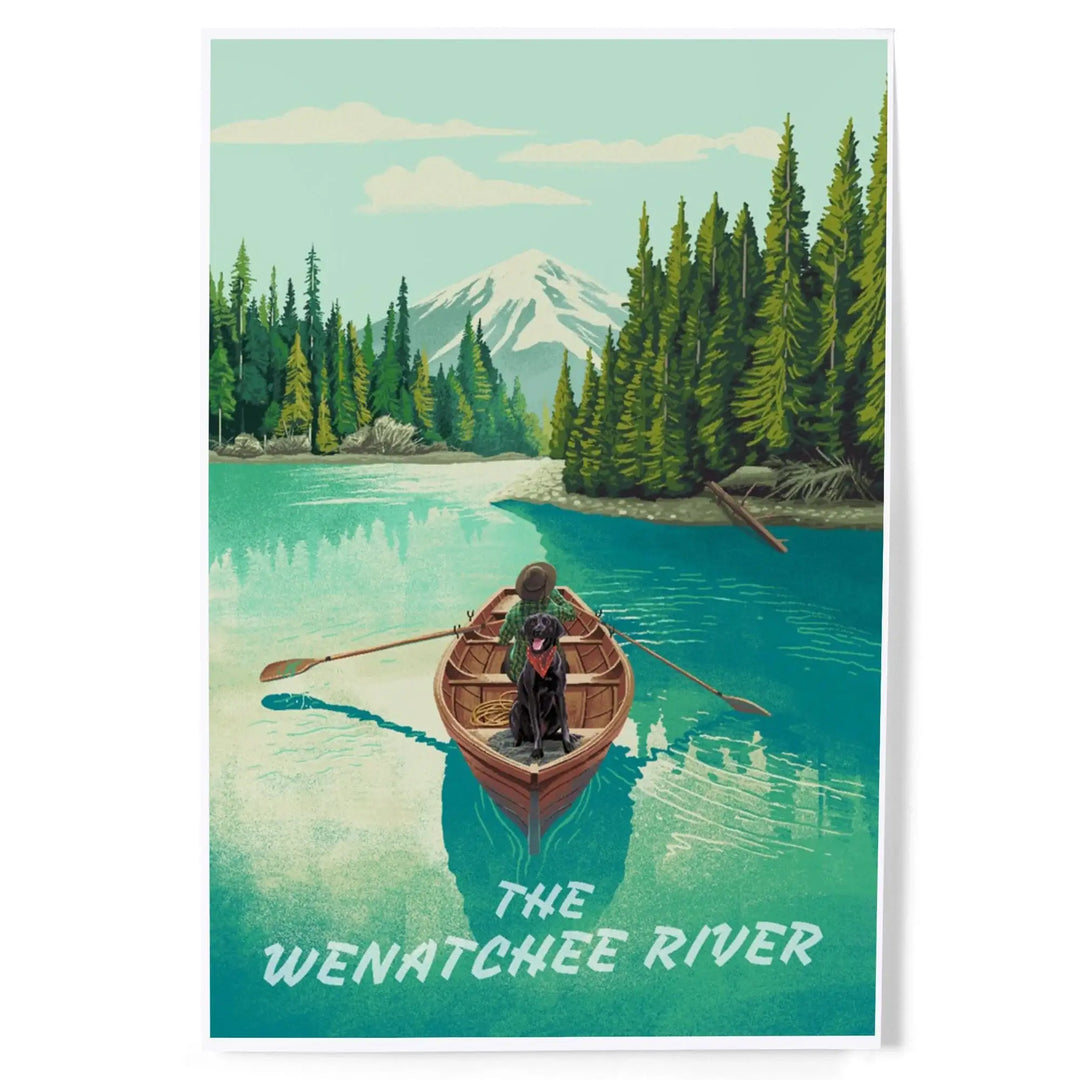 The Wenatchee River, Quiet Explorer, Boating, Mountain, Art & Giclee Prints Art Lantern Press 