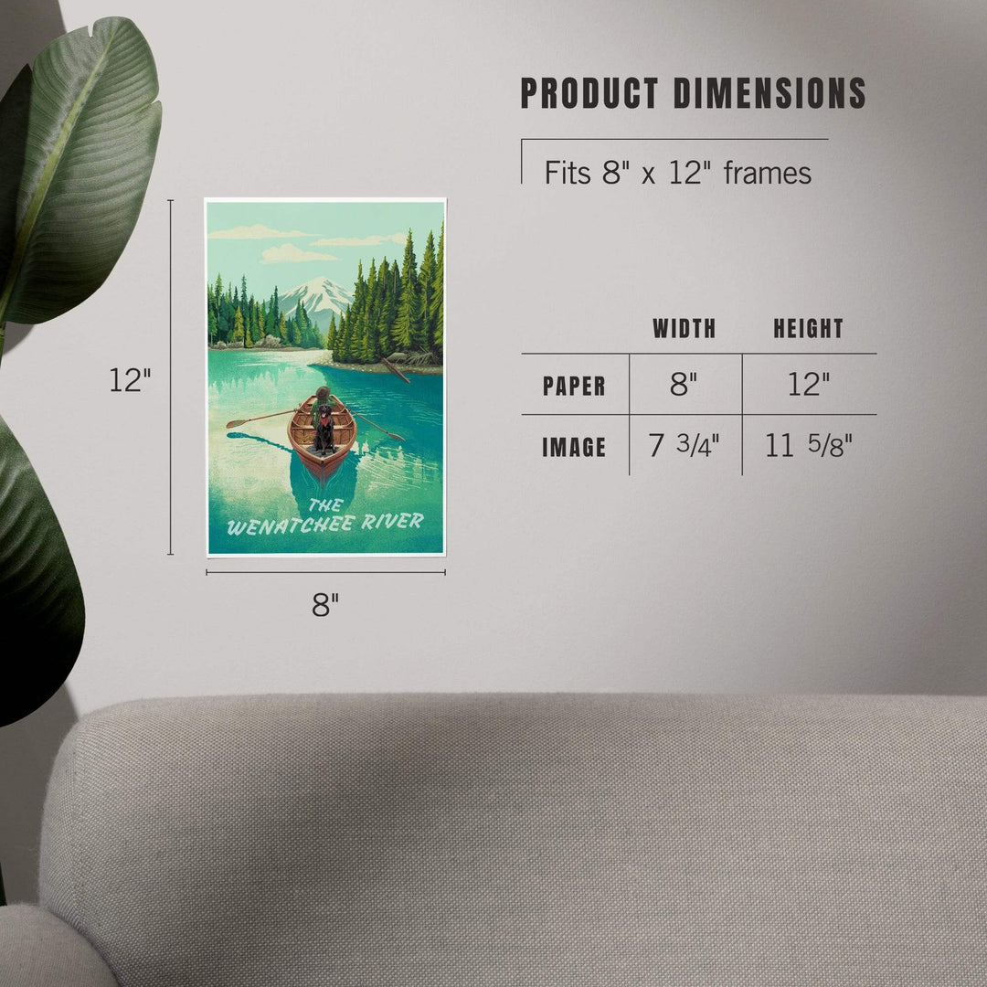 The Wenatchee River, Quiet Explorer, Boating, Mountain, Art & Giclee Prints Art Lantern Press 