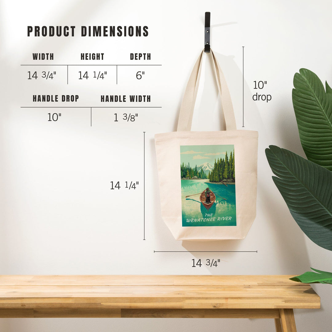 The Wenatchee River, Quiet Explorer, Boating, Mountain, Tote Bag Totes Lantern Press 