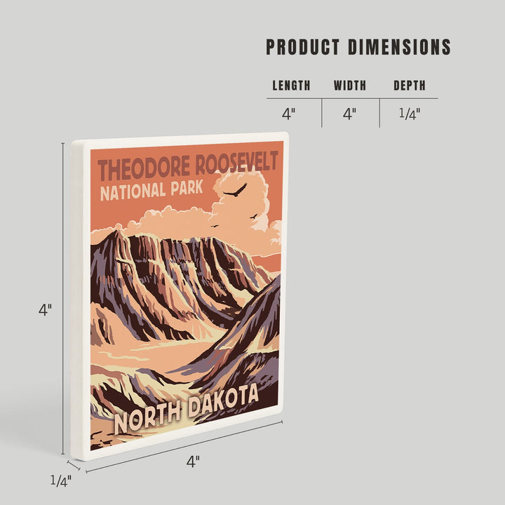 Theodore Roosevelt National Park, North Dakota, Buttes, Coasters Coasters Lantern Press 