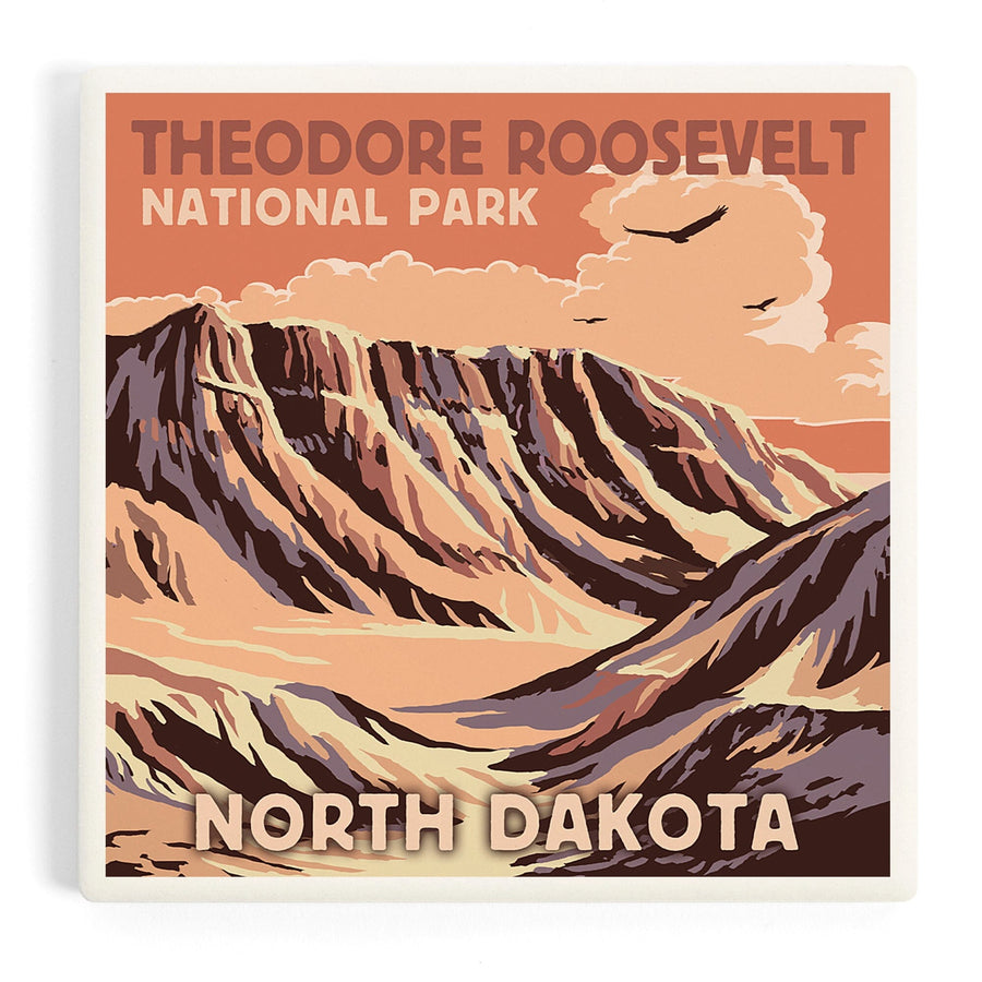 Theodore Roosevelt National Park, North Dakota, Buttes, Coasters Coasters Lantern Press 