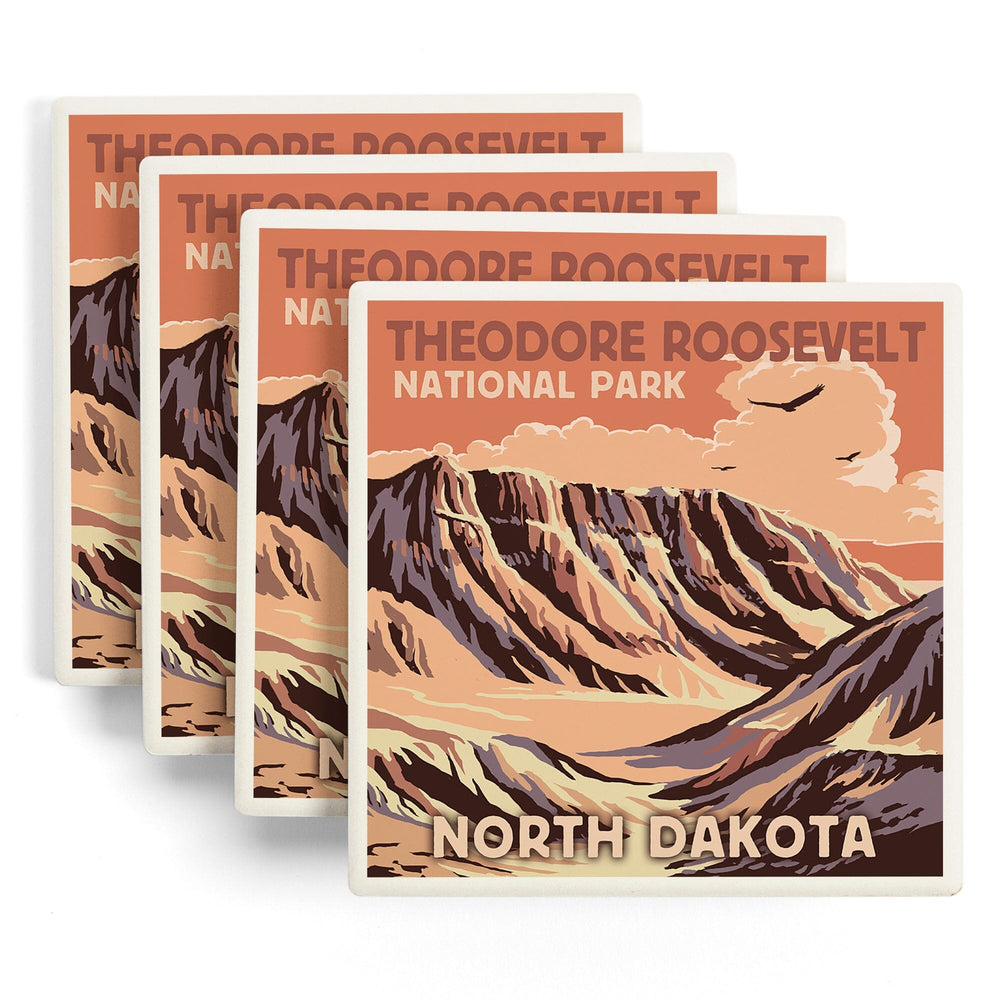 Theodore Roosevelt National Park, North Dakota, Buttes, Coasters Coasters Lantern Press 