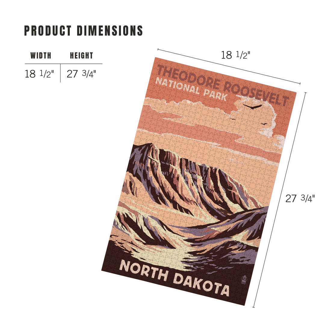 Theodore Roosevelt National Park, North Dakota, Buttes, Jigsaw Puzzle Puzzle Lantern Press 