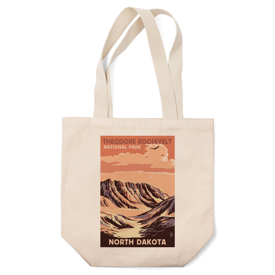 Theodore Roosevelt National Park, North Dakota, Buttes, Lantern Press Artwork, Tote Bag Totes Lantern Press 