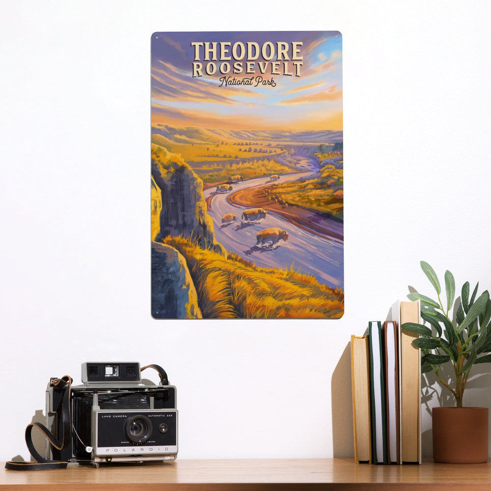 Theodore Roosevelt National Park, North Dakota, Oil Painting, Metal Signs Metal Lantern Press 