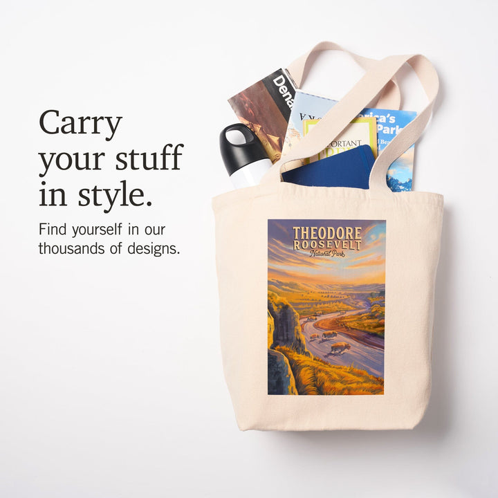 Theodore Roosevelt National Park, North Dakota, Oil Painting, Tote Bag Totes Lantern Press 