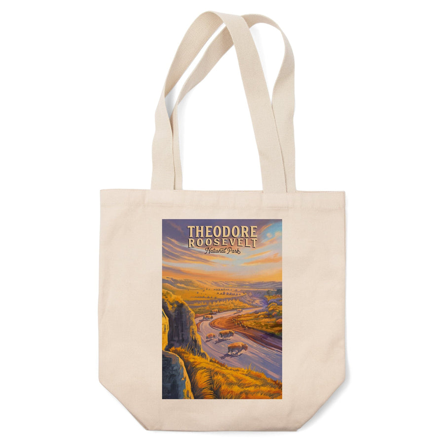 Theodore Roosevelt National Park, North Dakota, Oil Painting, Tote Bag Totes Lantern Press 