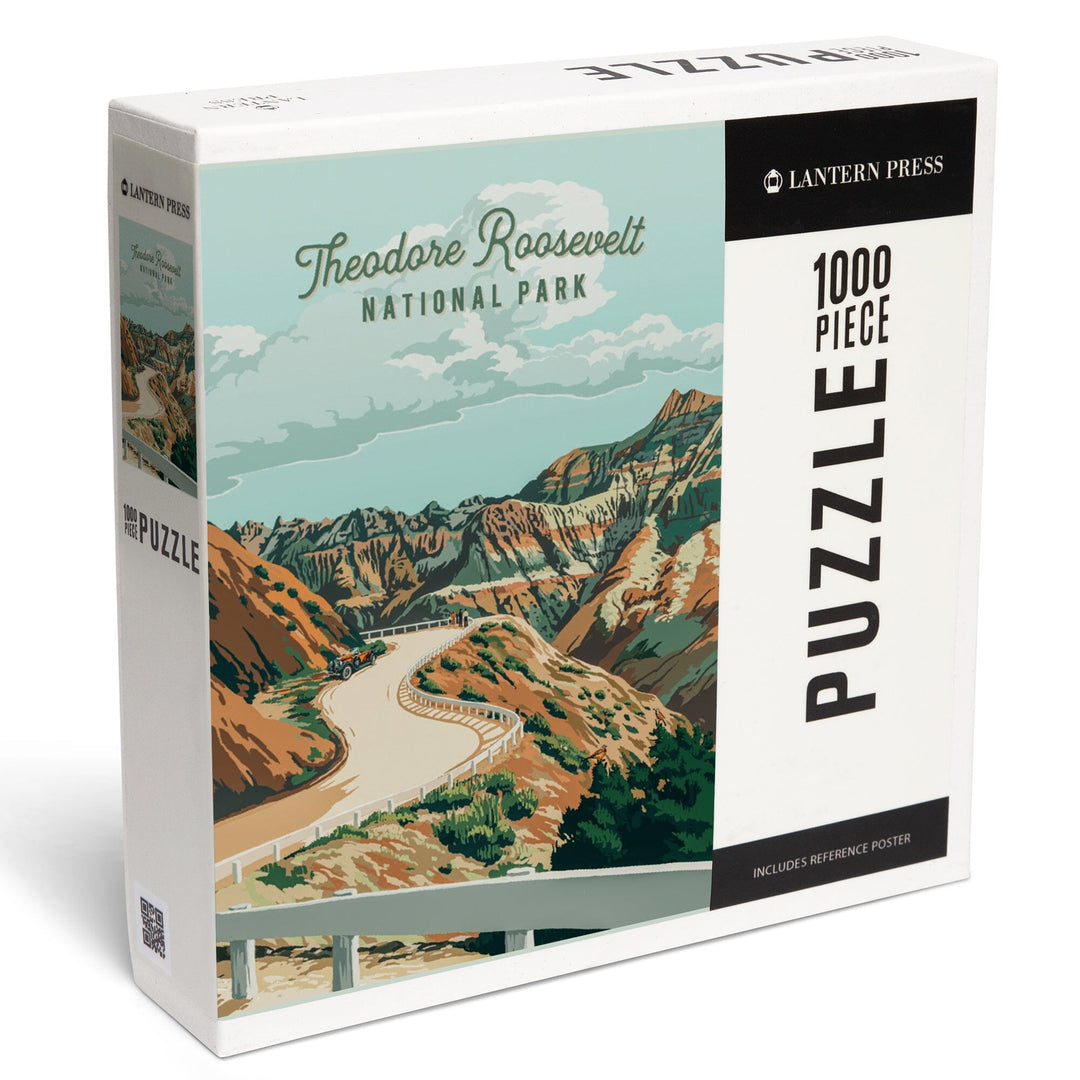 Theodore Roosevelt National Park, North Dakota, Painterly National Park Series, Jigsaw Puzzle Puzzle Lantern Press 