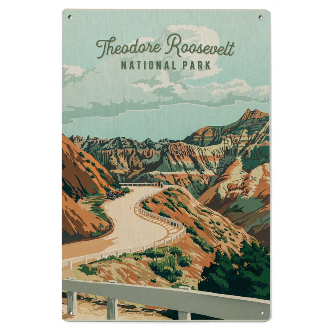 Theodore Roosevelt National Park, North Dakota, Painterly National Park Series, Wood Signs and Postcards Wood Lantern Press 