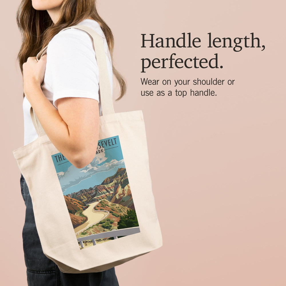Theodore Roosevelt National Park, North Dakota, Road Scene, Tote Bag Totes Lantern Press 