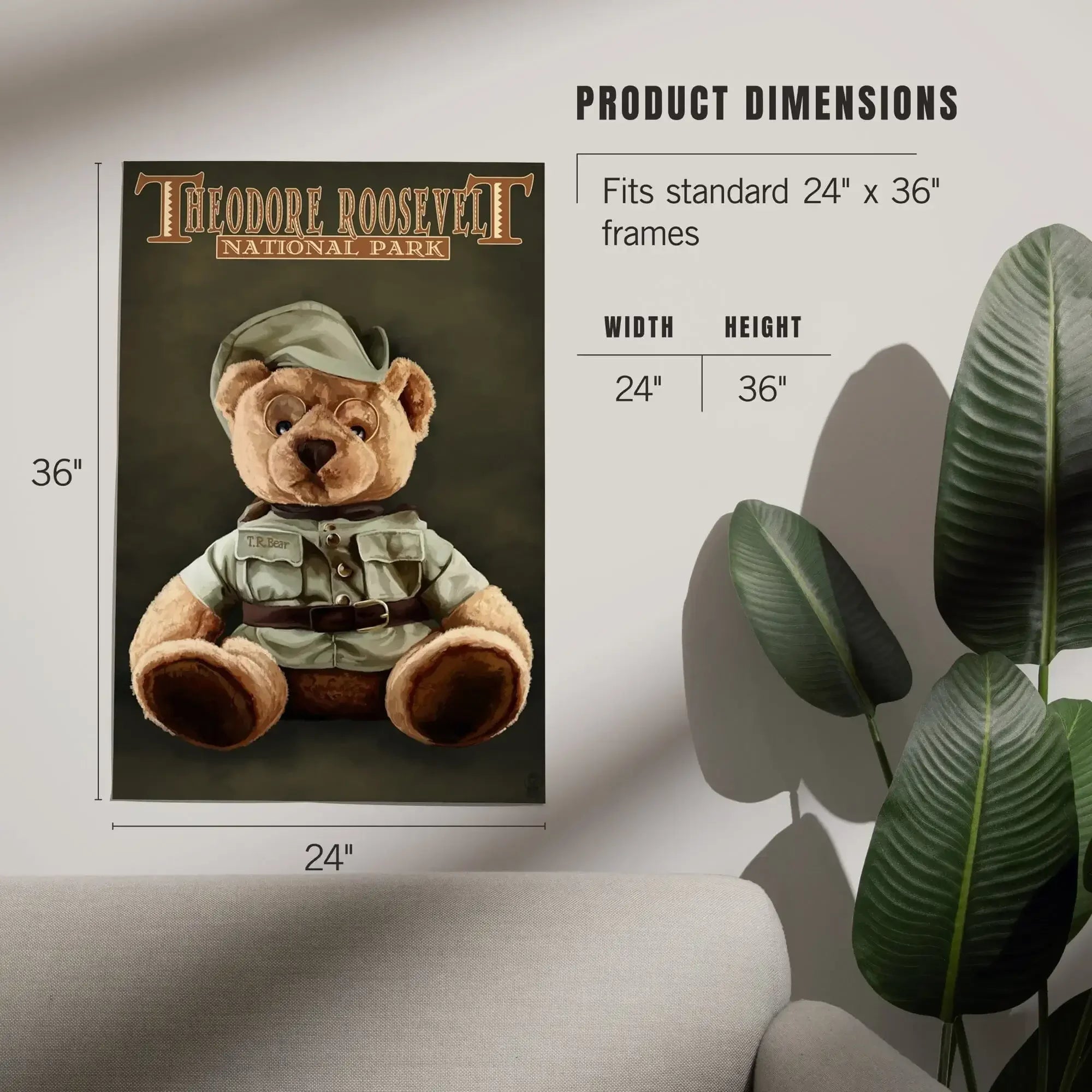 Theodore Roosevelt National Park, Teddy Bear art prints, metal